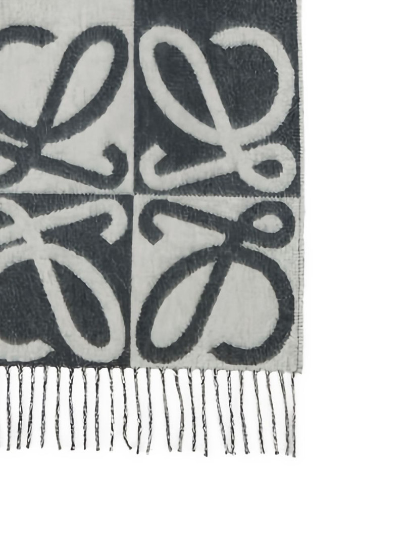 Loewe logo-intarsia fringed scarf outlook