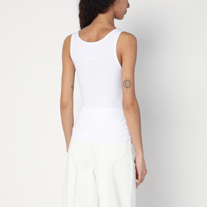 Moschino White Tank Top In Cotton With Laces Women - 2