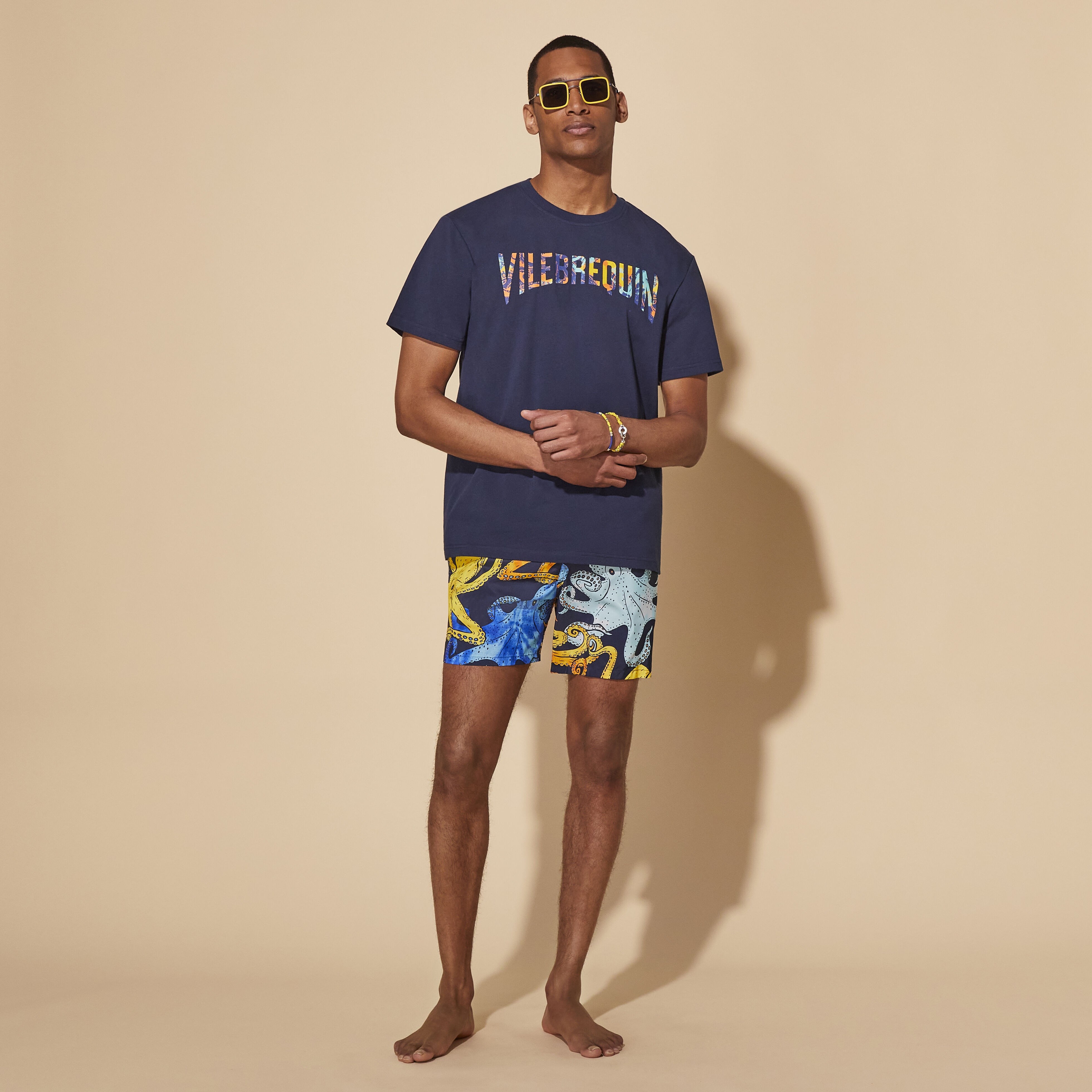 Men Swim Trunks Ultra-light and Packable Poulpes Aquarelle - 5