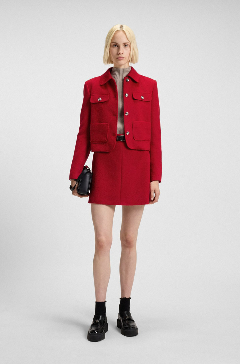 HUGO A-LINE MINI SKIRT WITH TEXTURED EFFECT outlook