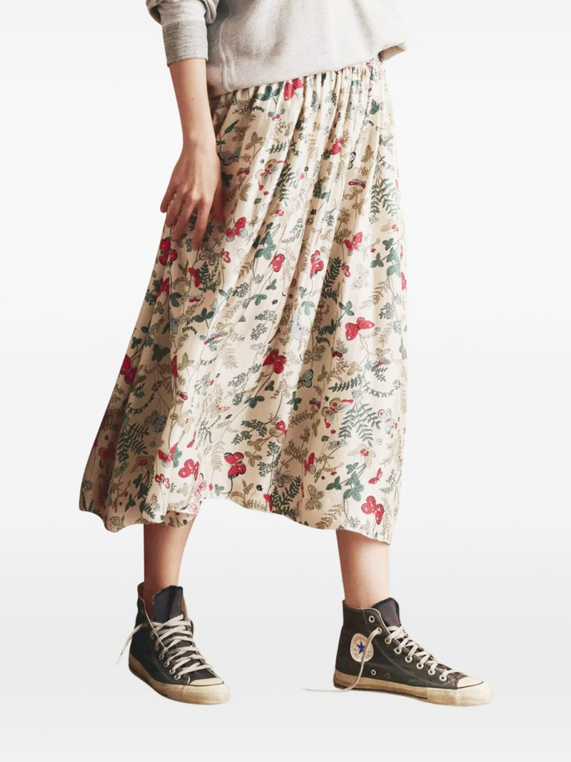 THE GREAT. The Canary floral midi skirt outlook
