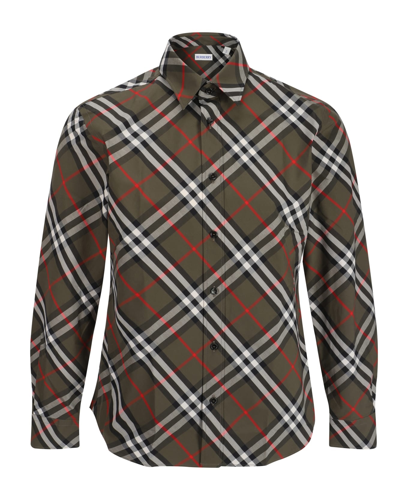'check' Green Cotton Shirt - 1