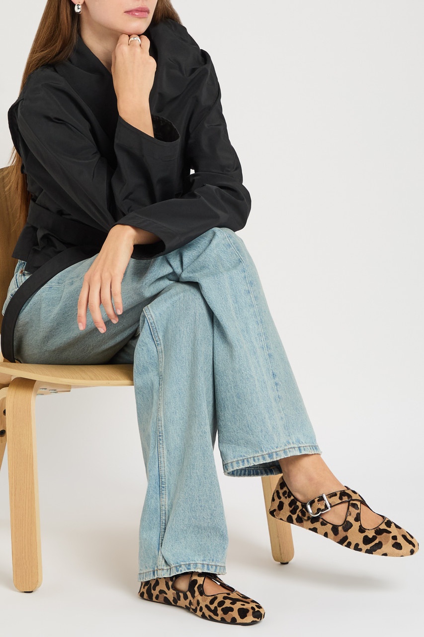 Alaïa Leopard-print Calf-hair Mary Jane Flats - 5
