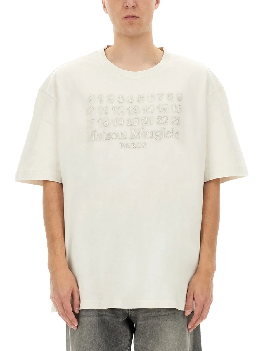 Maison Margiela T-Shirt Con Logo Ricamato - 1
