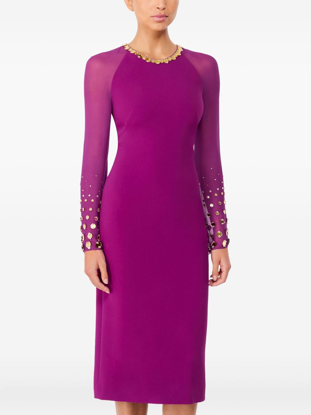 Eurabia mesh-sleeve midi dress - 2