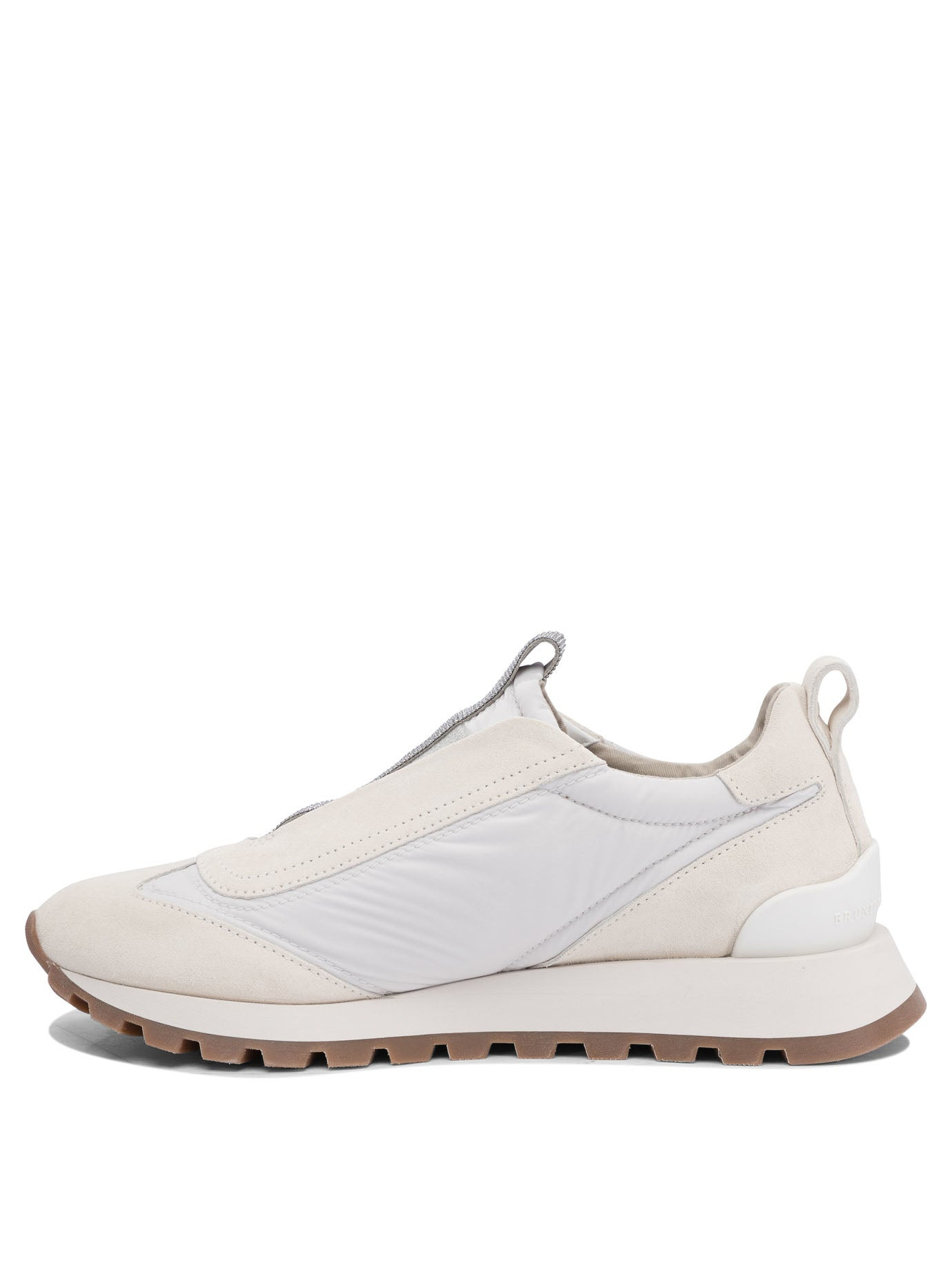 Brunello Cucinelli Women Suede And Fabric "Runners" Sneaker With Precious Detail - 3