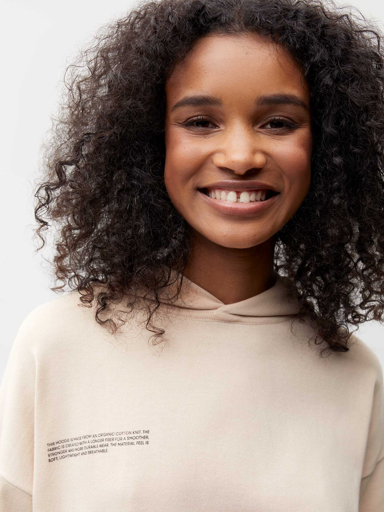 Organic Cotton Knit Hoodie - Sand - 5