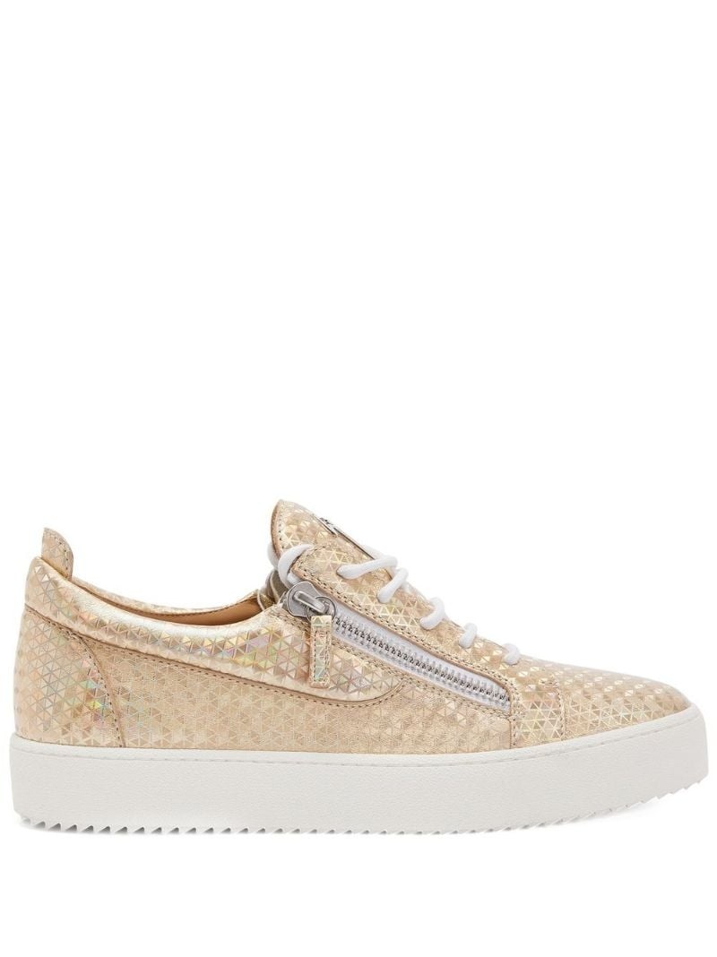 Frankie Kaleido metallic-leather sneakers - 1