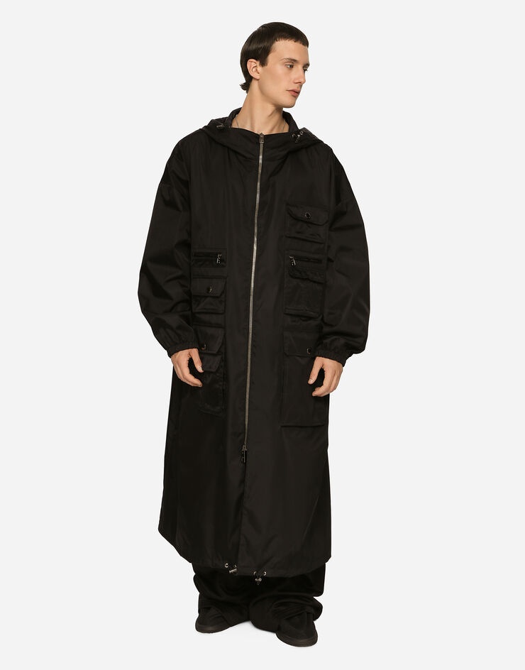Multi-pocket nylon trench coat - 4