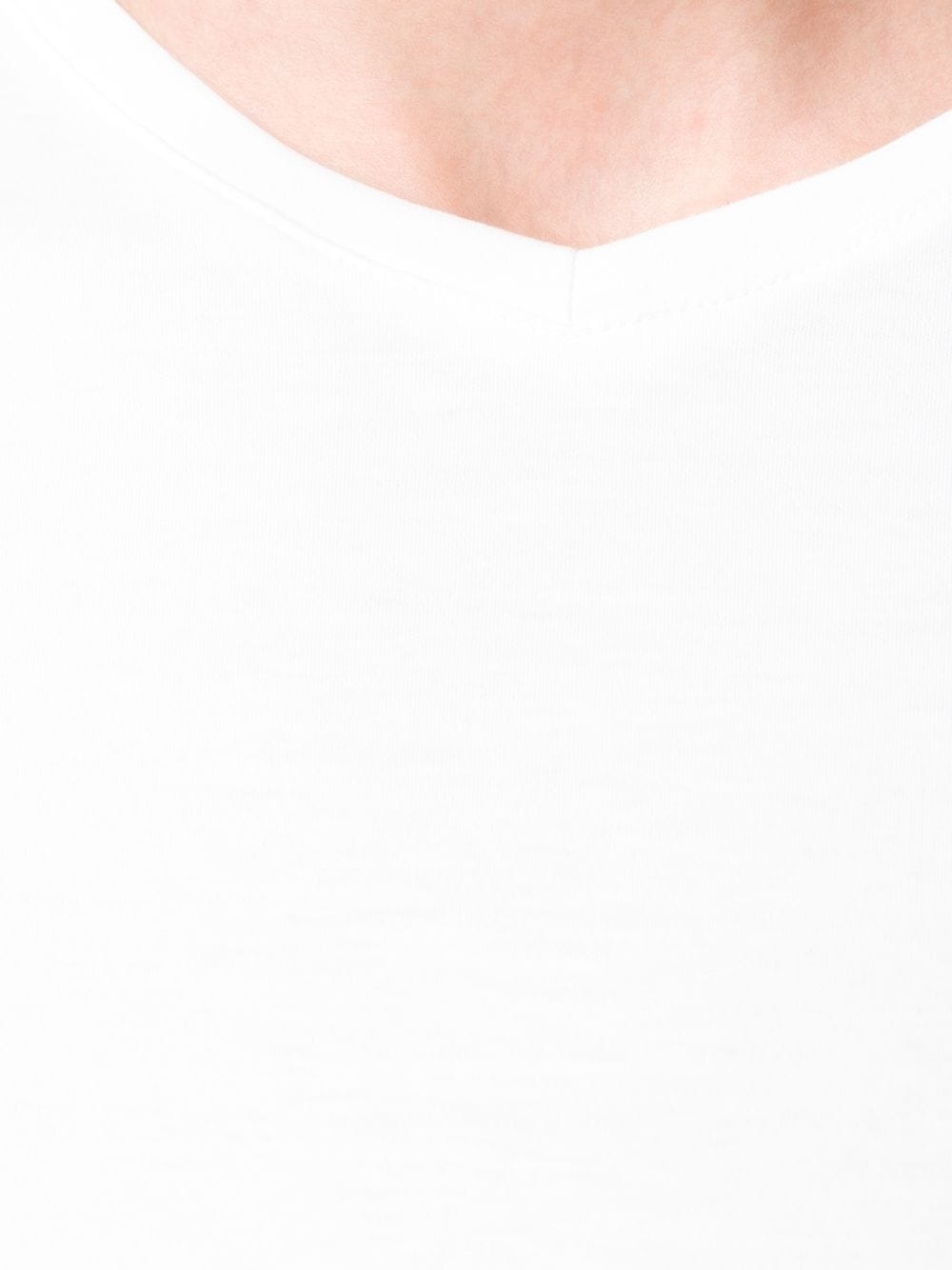 White Cotton V-Neck T-Shirt | GCS-026 - 5