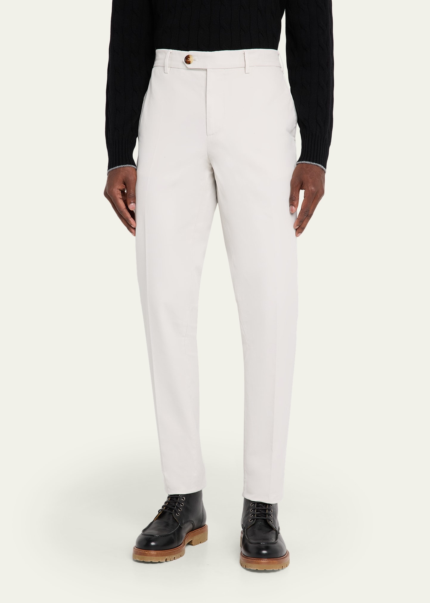 Men's Modern Fit Flat-Front Pants - 4