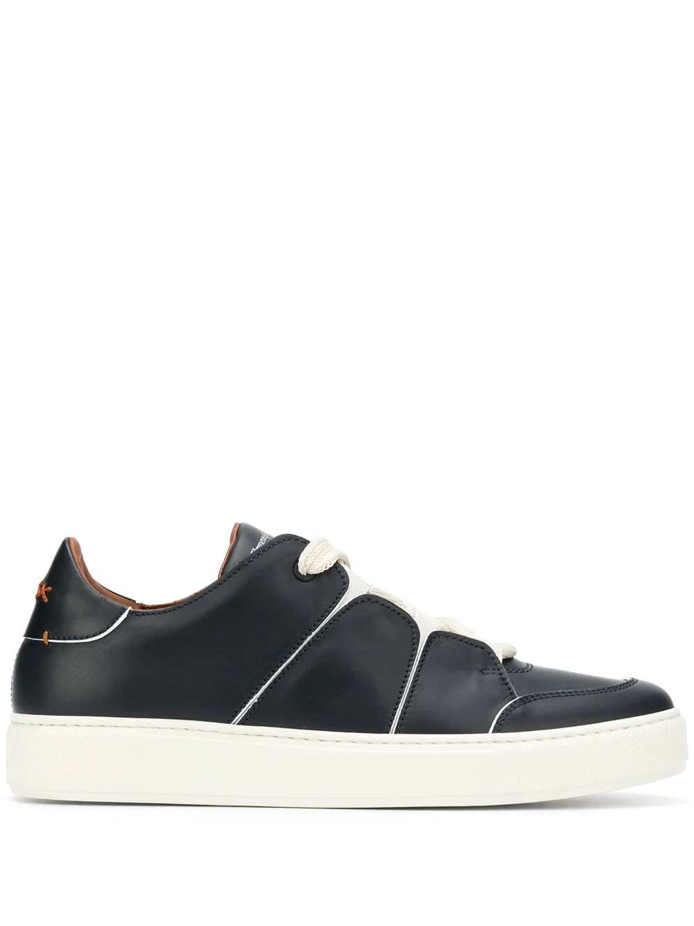 stitched-panel low-top trainers - 1