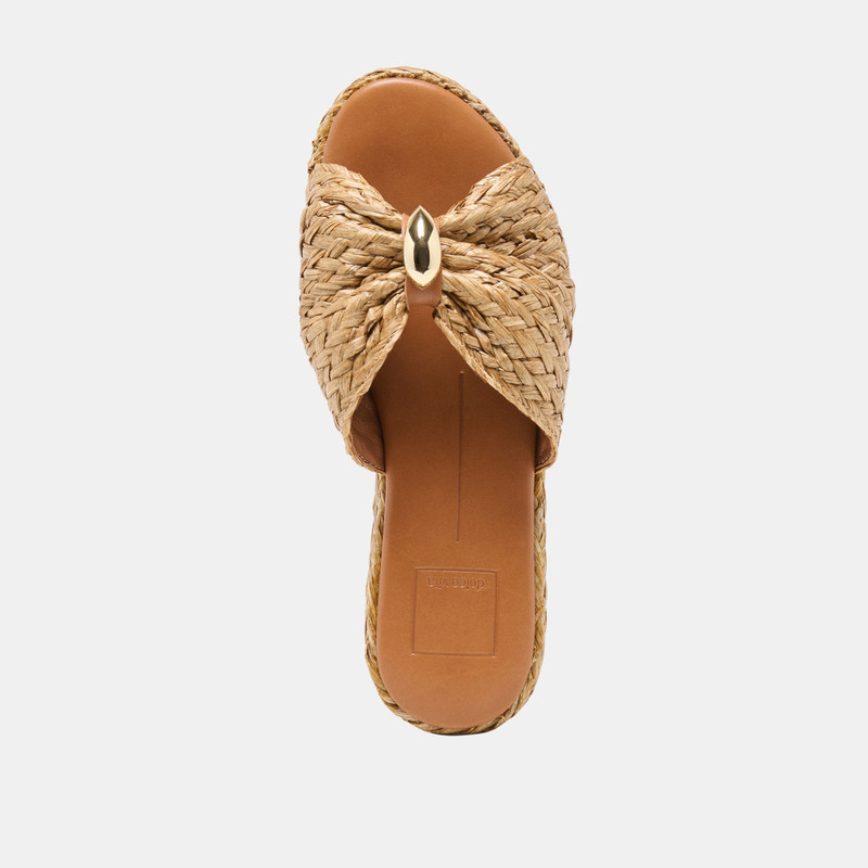 BARRIO WEDGES NATURAL RAFFIA 8
