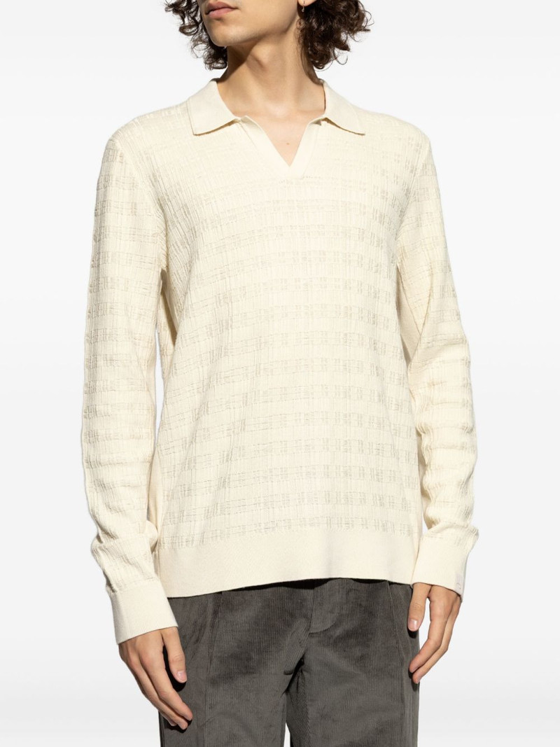 textured polo-neck T-shirt 3