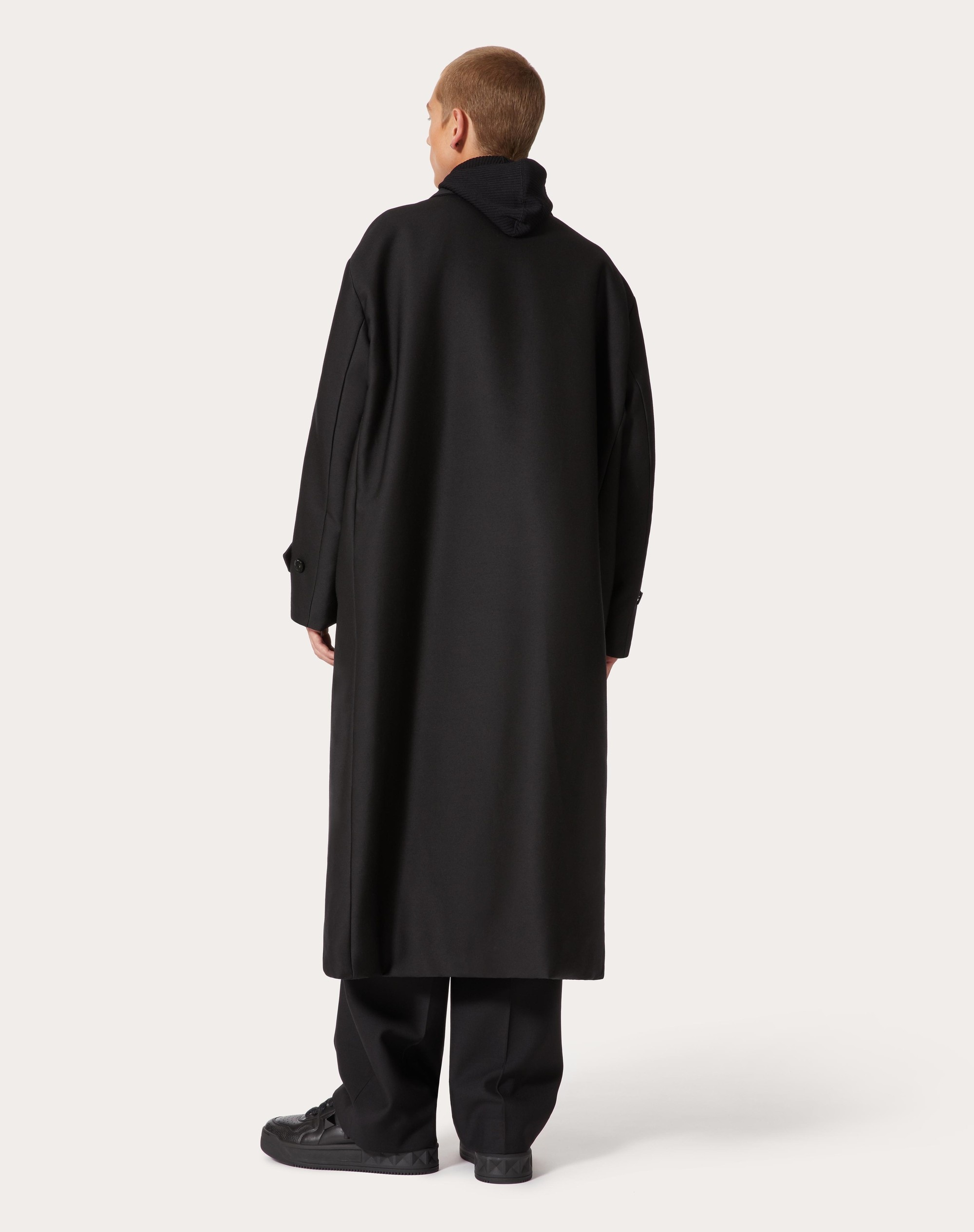 REVERSIBLE COAT IN COTTON, WOOL AND SILK BLEND WITH INNER BOMBER LAYER - 4