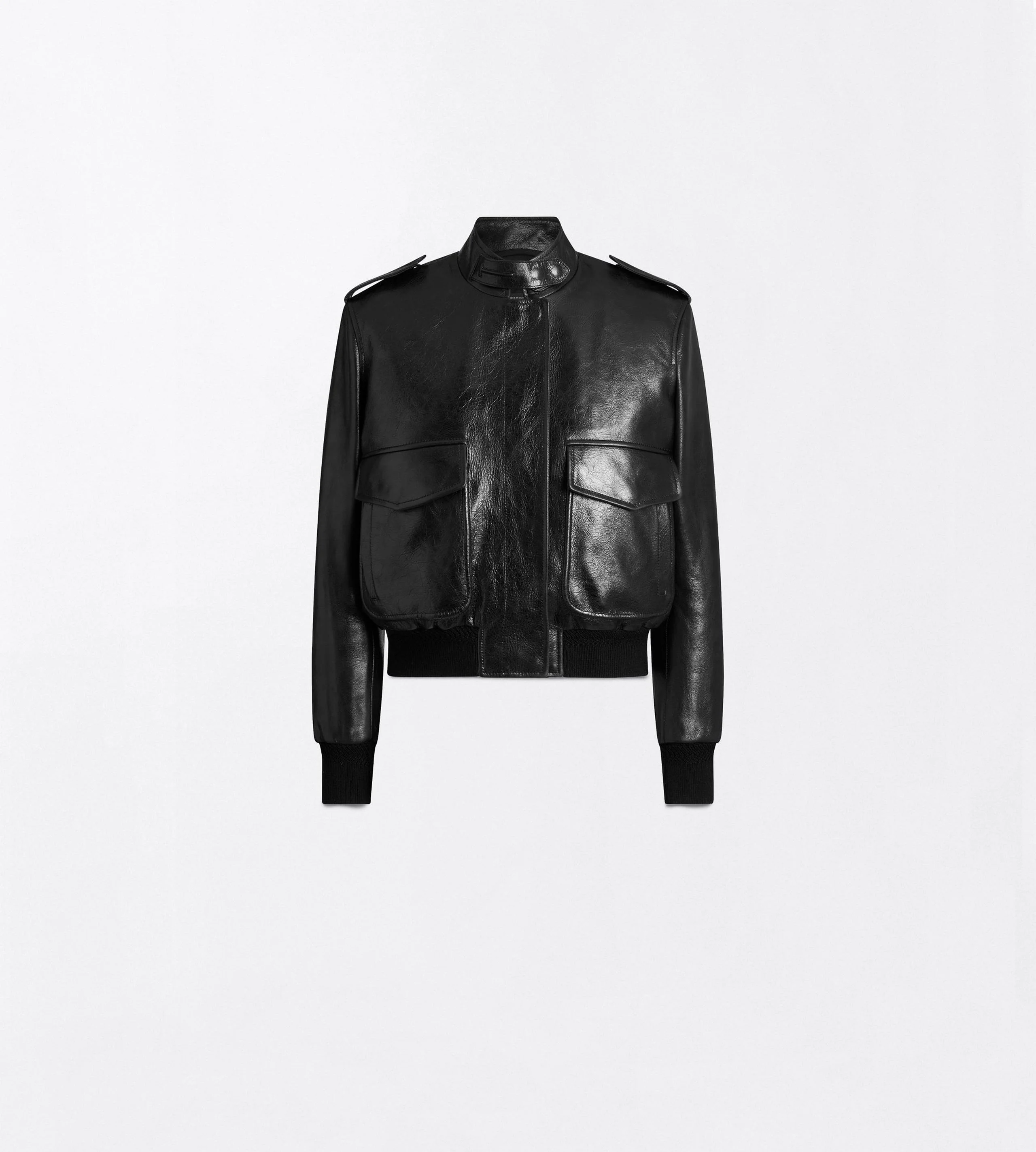 NATURAL GRAIN CALF LEATHER AVIATOR JACKET - 1