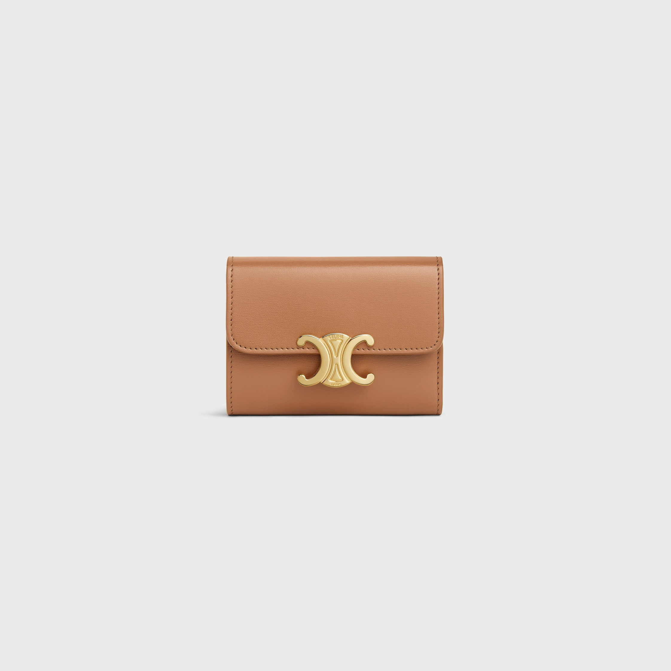 COMPACT WALLET WITH COIN TRIOMPHE in Shiny calfskin - 1
