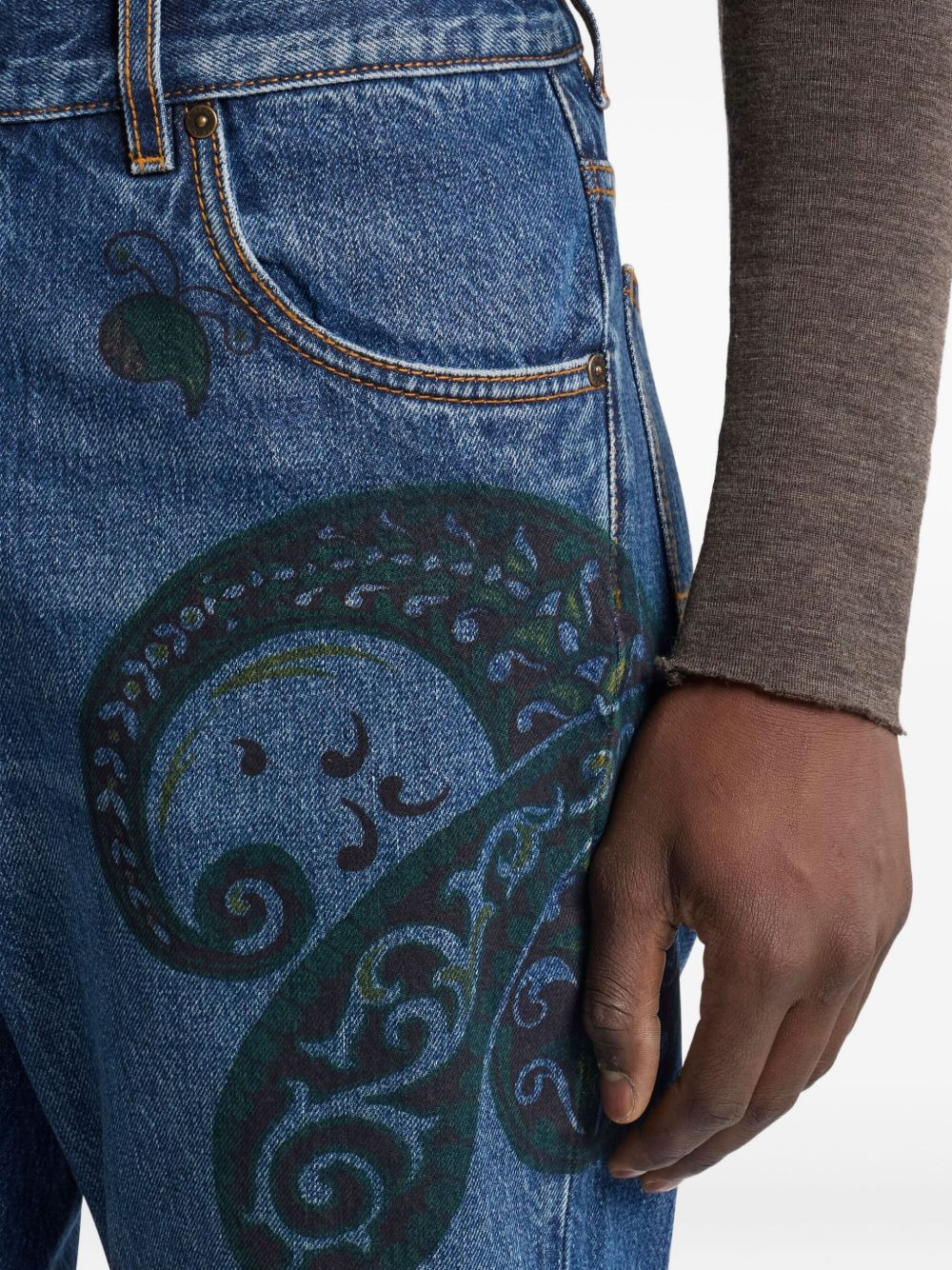 paisley print jeans - 5