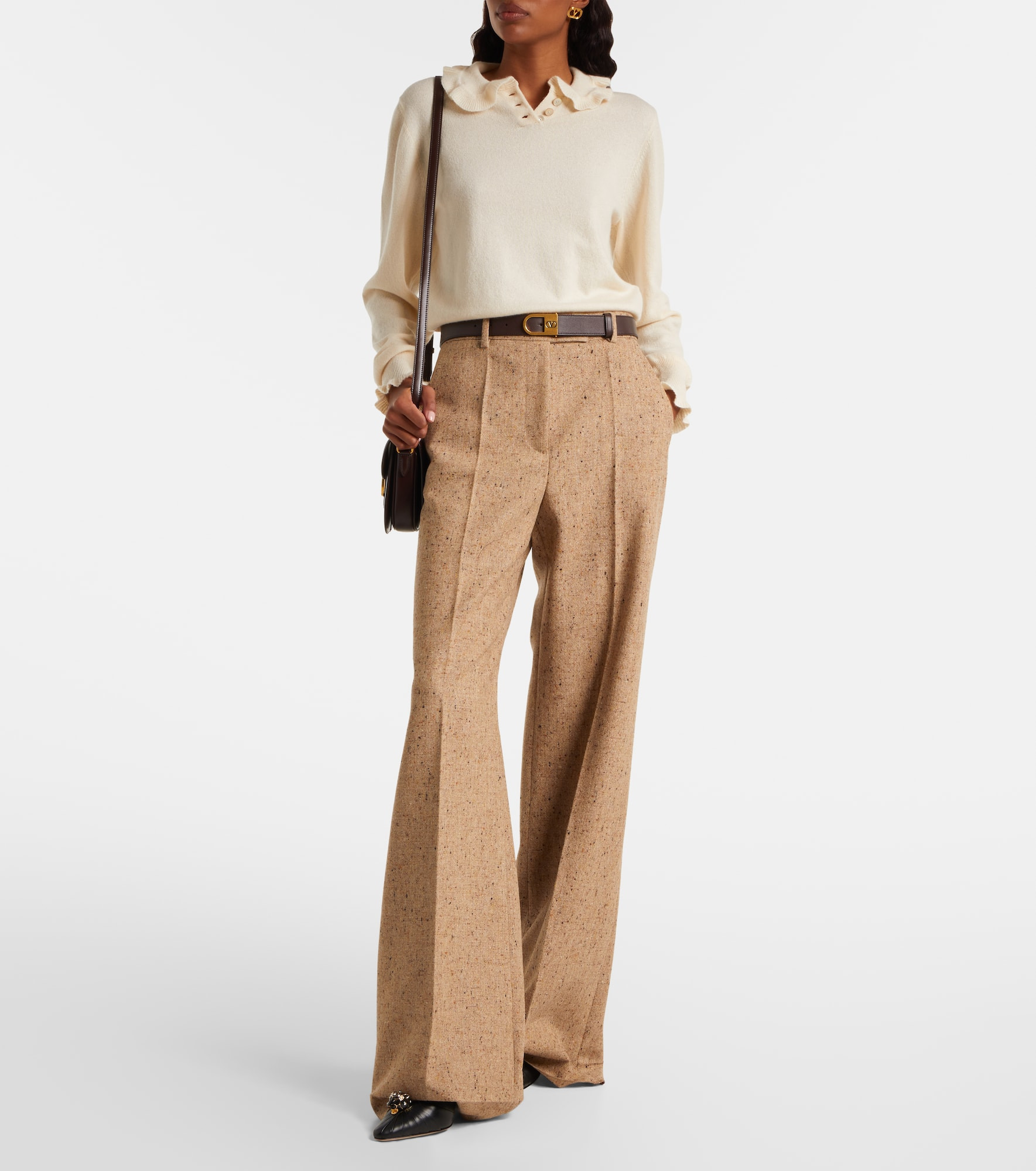 High-rise virgin wool wide-leg pants - 2
