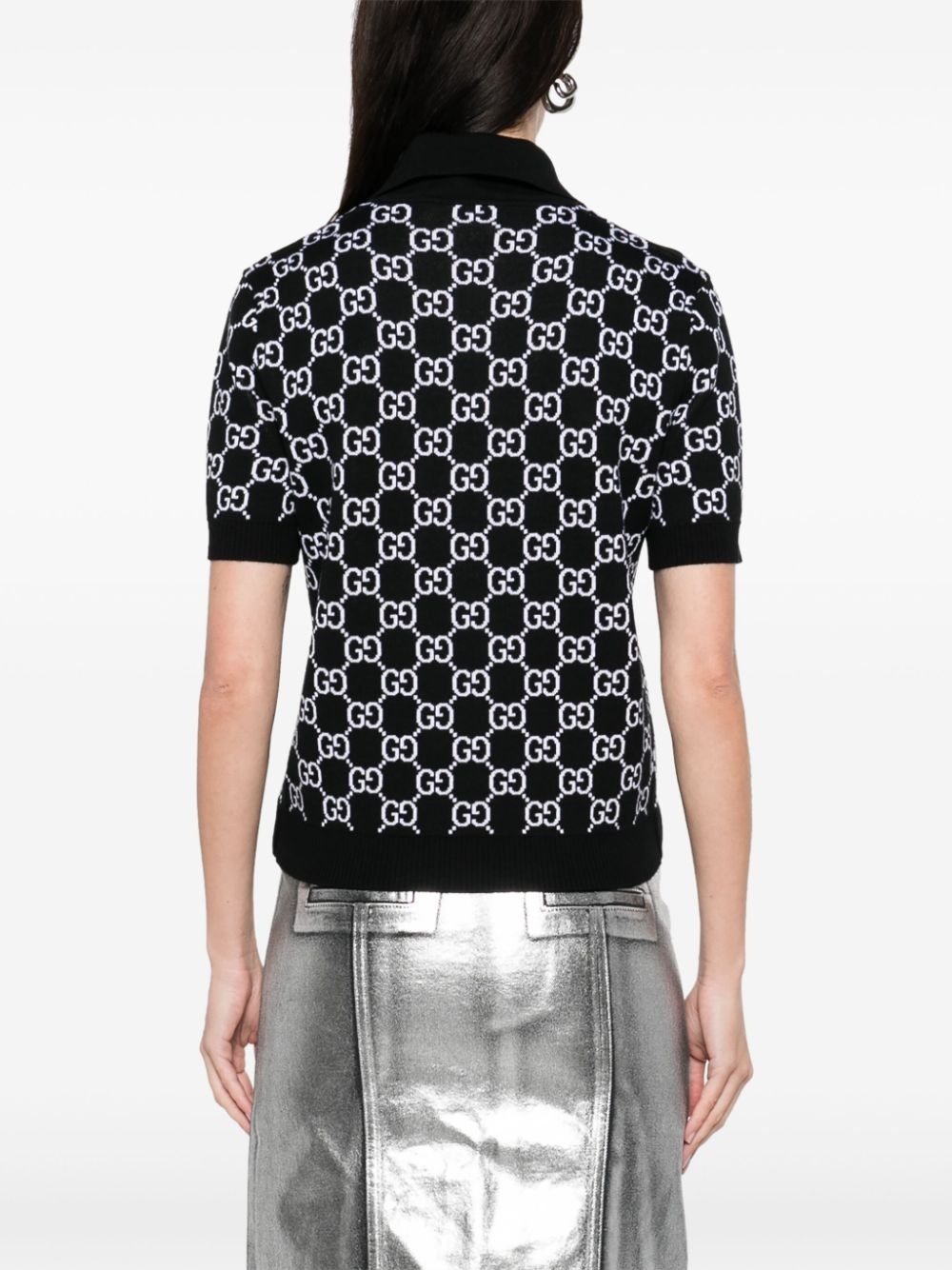 reversible GG-jacquard polo top - 4