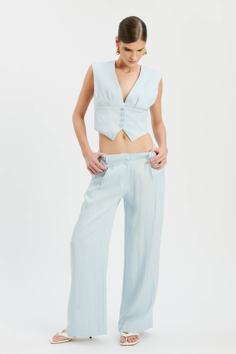 BARDOT Geordy Hipster Pant In Soft Blue outlook