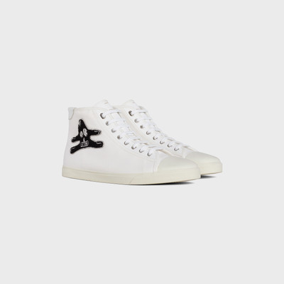 CELINE CELINE BLANK MID LACE UP SNEAKER IN CANVAS AND CALFSKIN WITH ANDRÉ BUTZER PRINT outlook