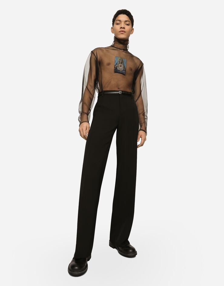 Straight-leg wool pants - 5