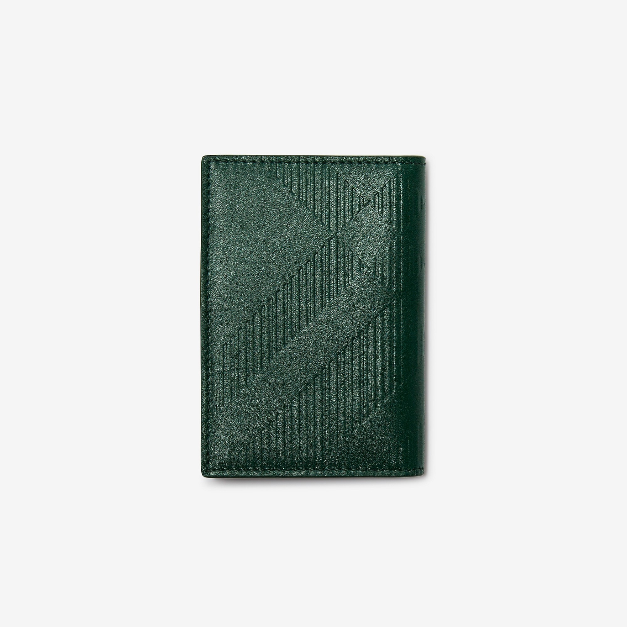 Check Leather Folding Card Case - 2