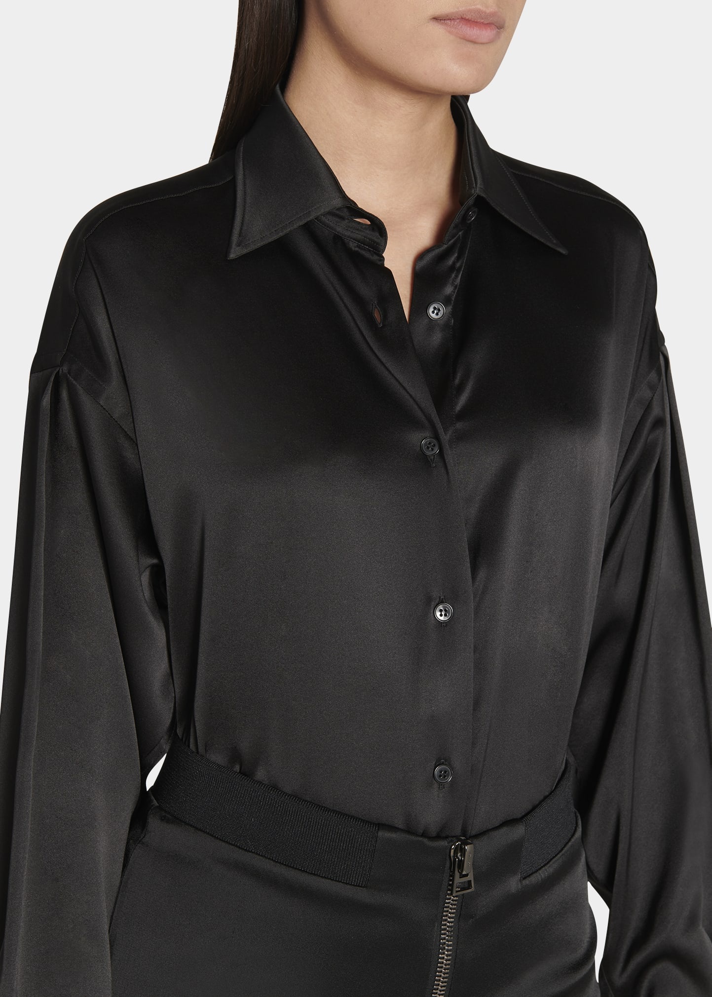 Button-Down Silk Shirt - 5