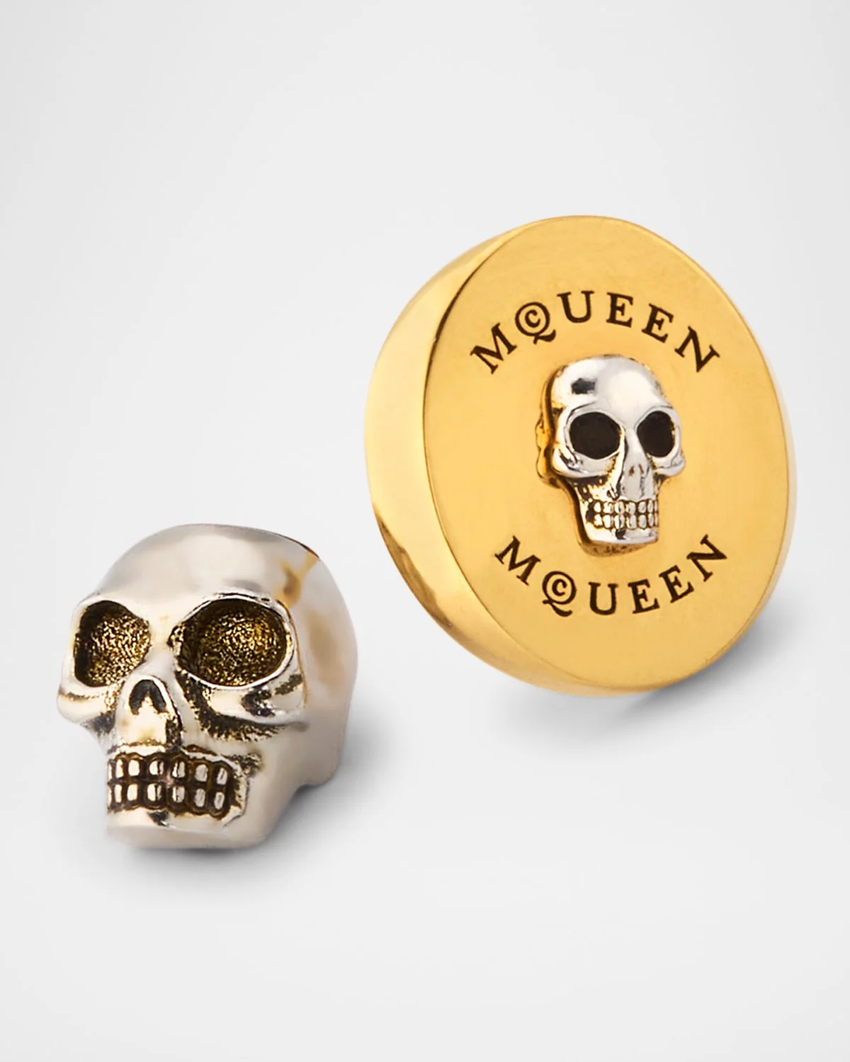 Men's Skull Medallion Earring, Single - 1