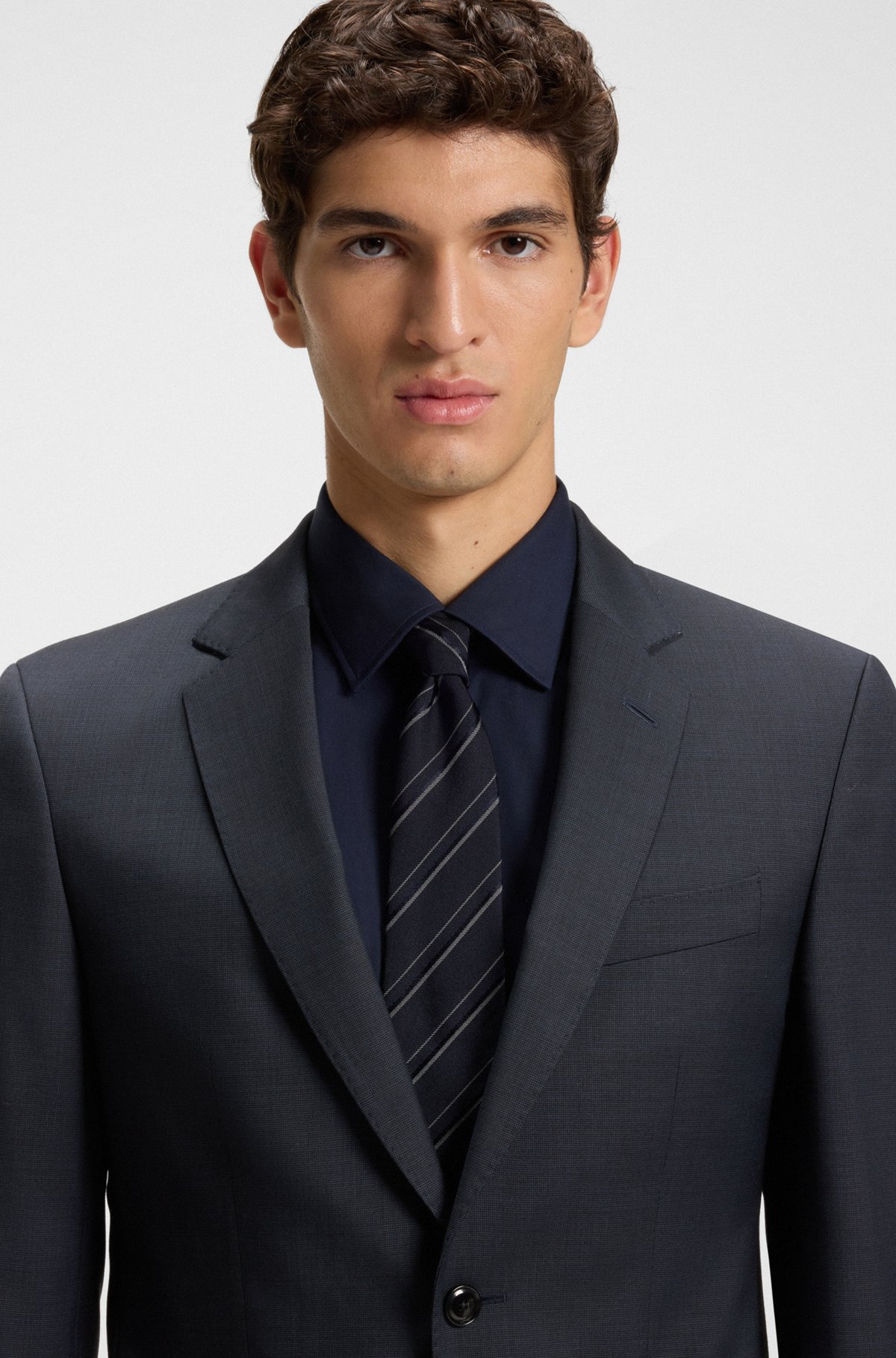 TWO-PIECE SLIM-FIT SUIT IN MICRO-PATTERNED WOOL - 4