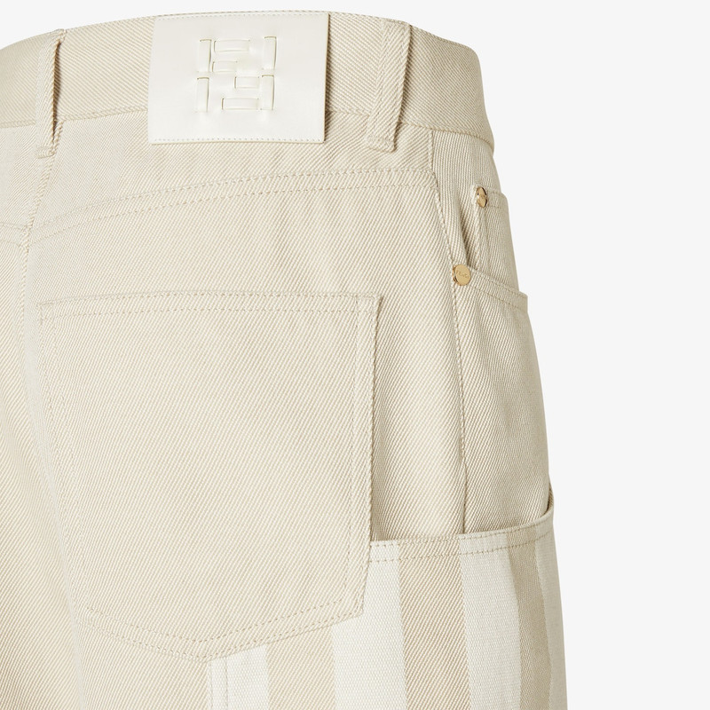 Long Jeans Beige Pequin drill pants 3