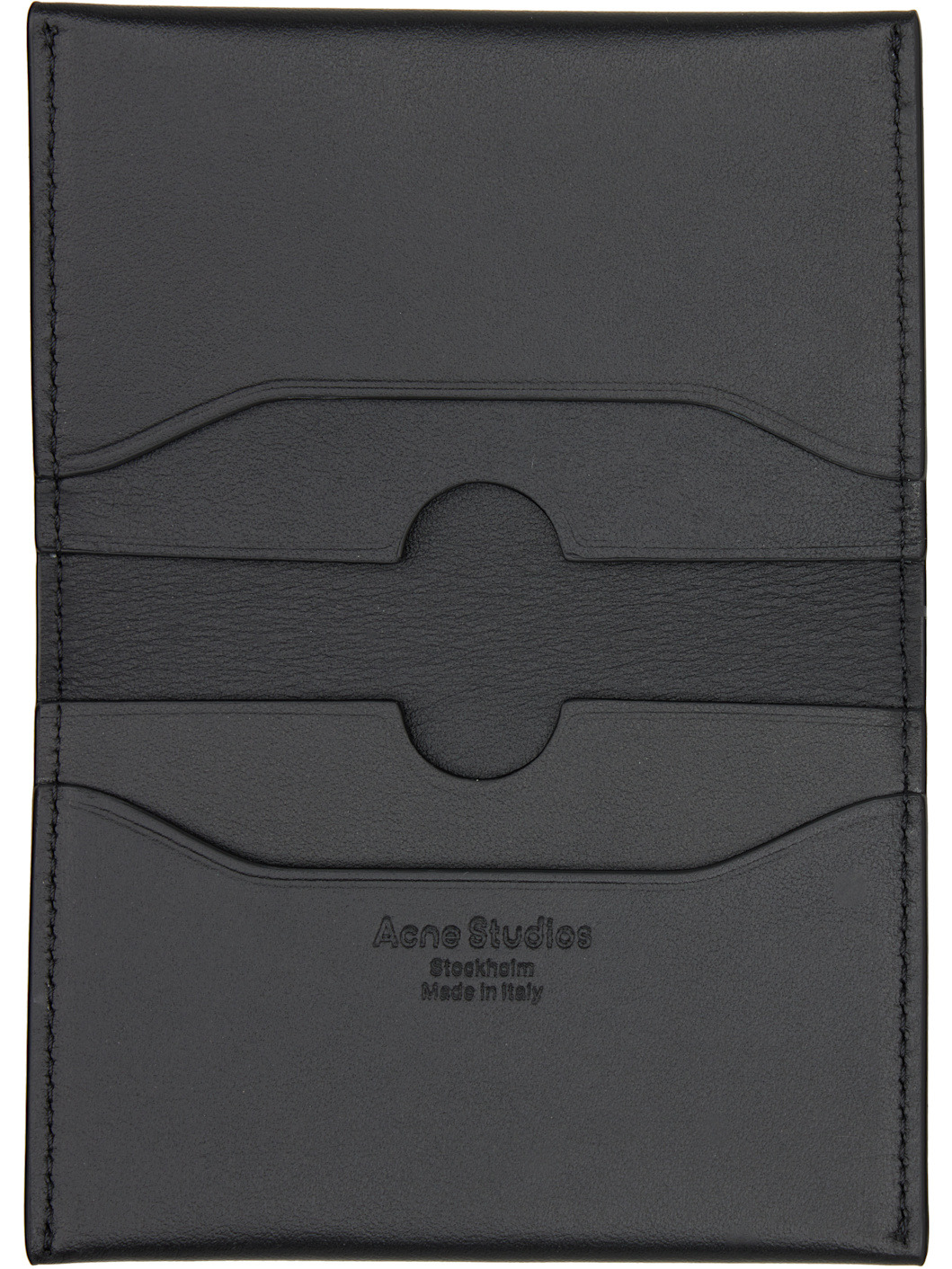 Black Folded Leather Card Holder - 3