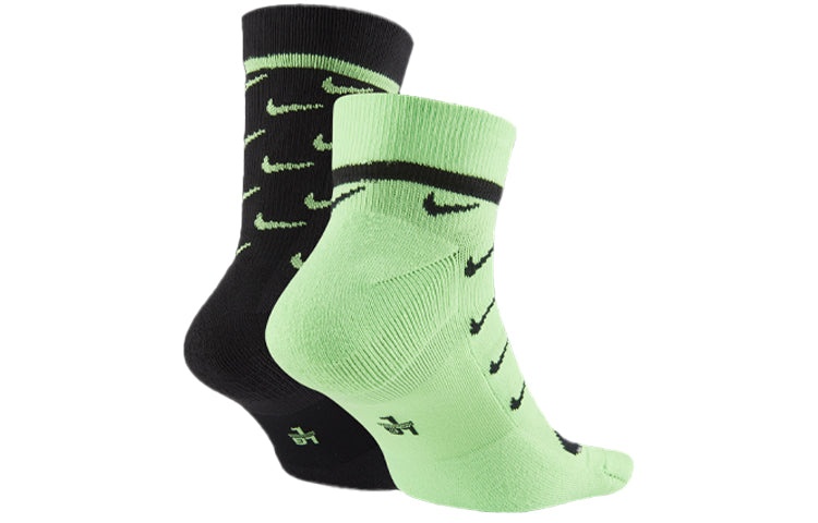 Nike Unisex Logo Socks 2 Packs Black/Green CK5607-902 - 2