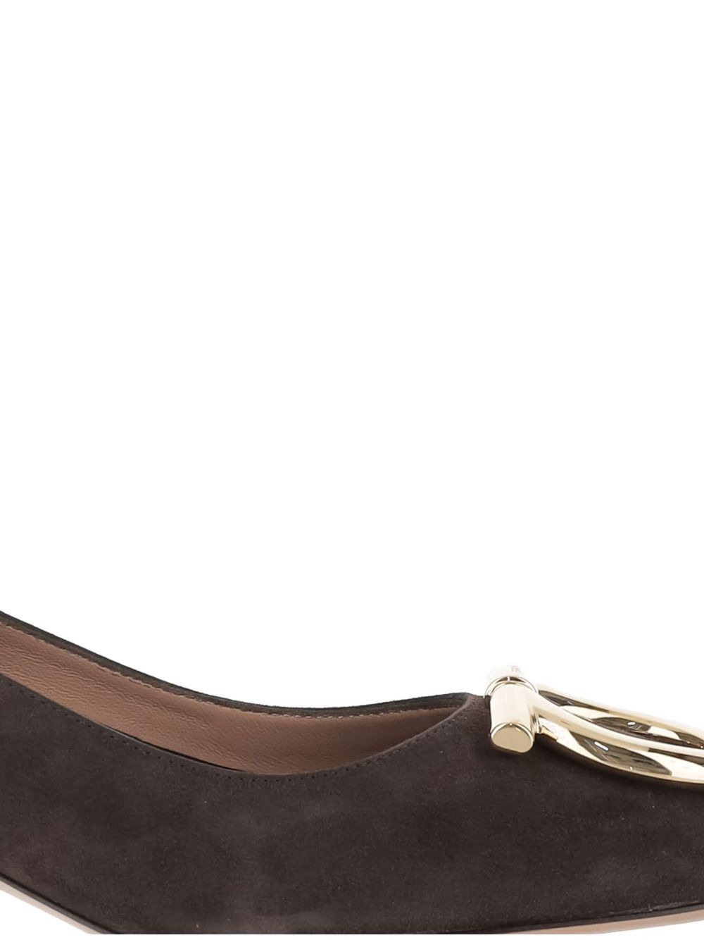 70mm Gancini-detail suede heeled pumps - 5