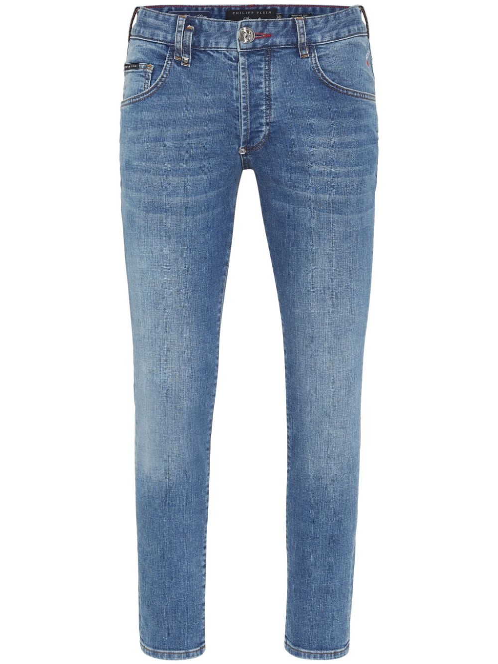 Skull mid-rise skinny jeans - 1