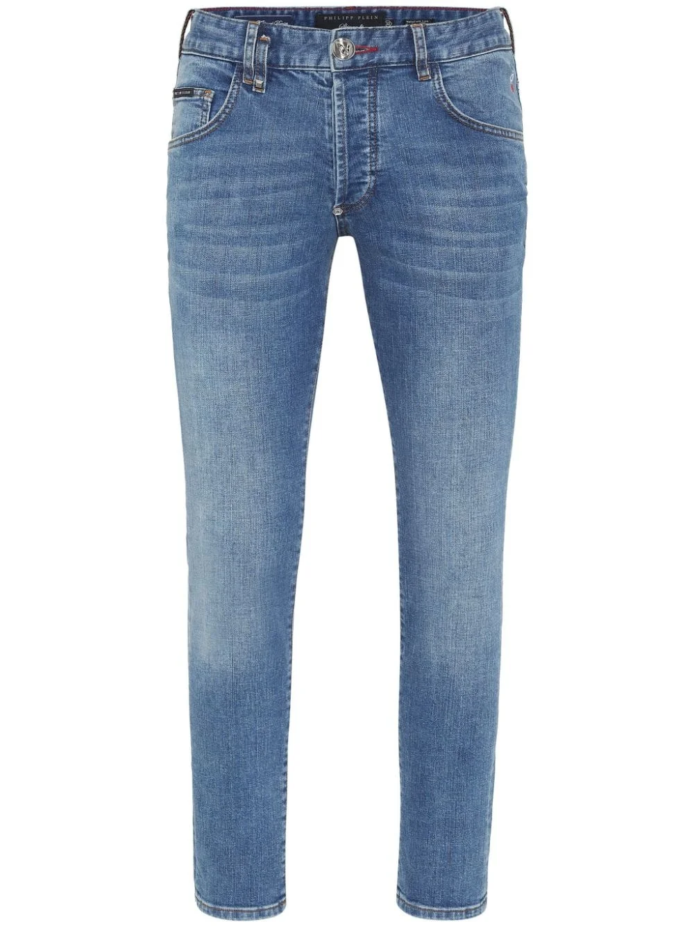 Skull mid-rise skinny jeans - 1