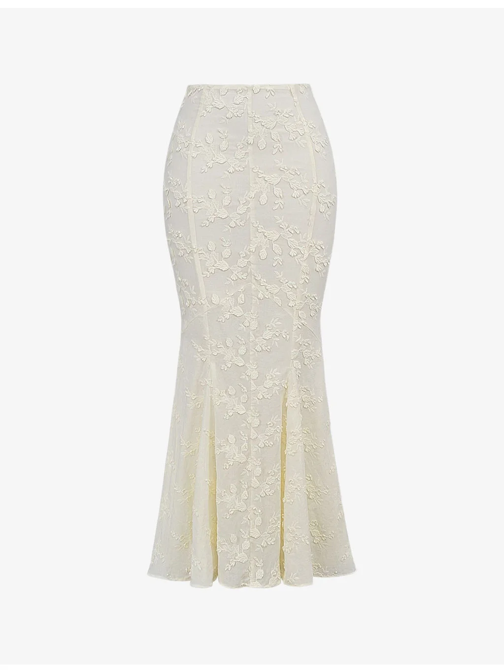 Veronica embroidered godet cotton maxi skirt - 1