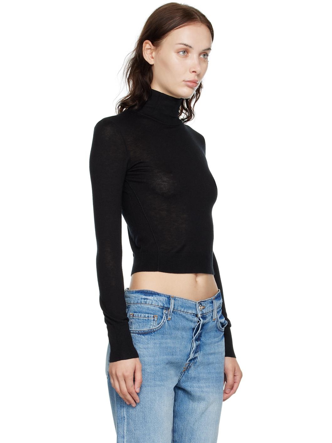 Black Refined Turtleneck - 2