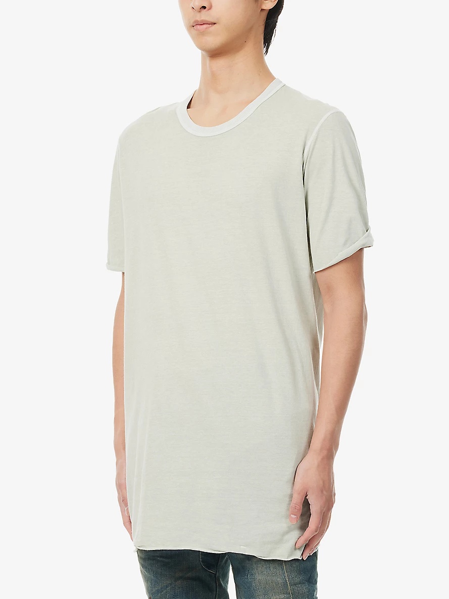Exposed-seam raw-trim cotton T-shirt - 3