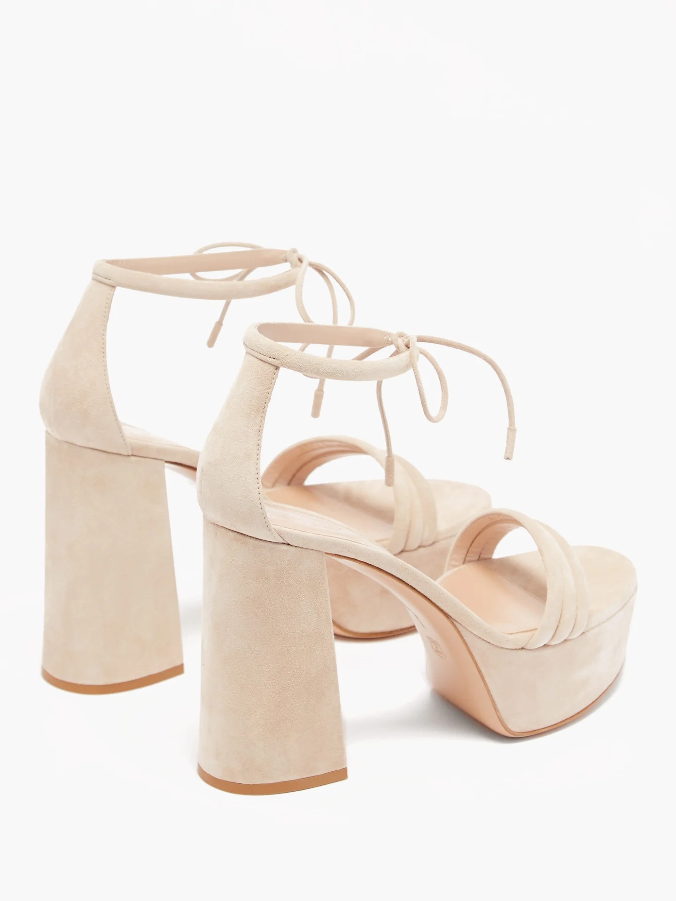 Triple-strap 70 suede platform sandals - 4