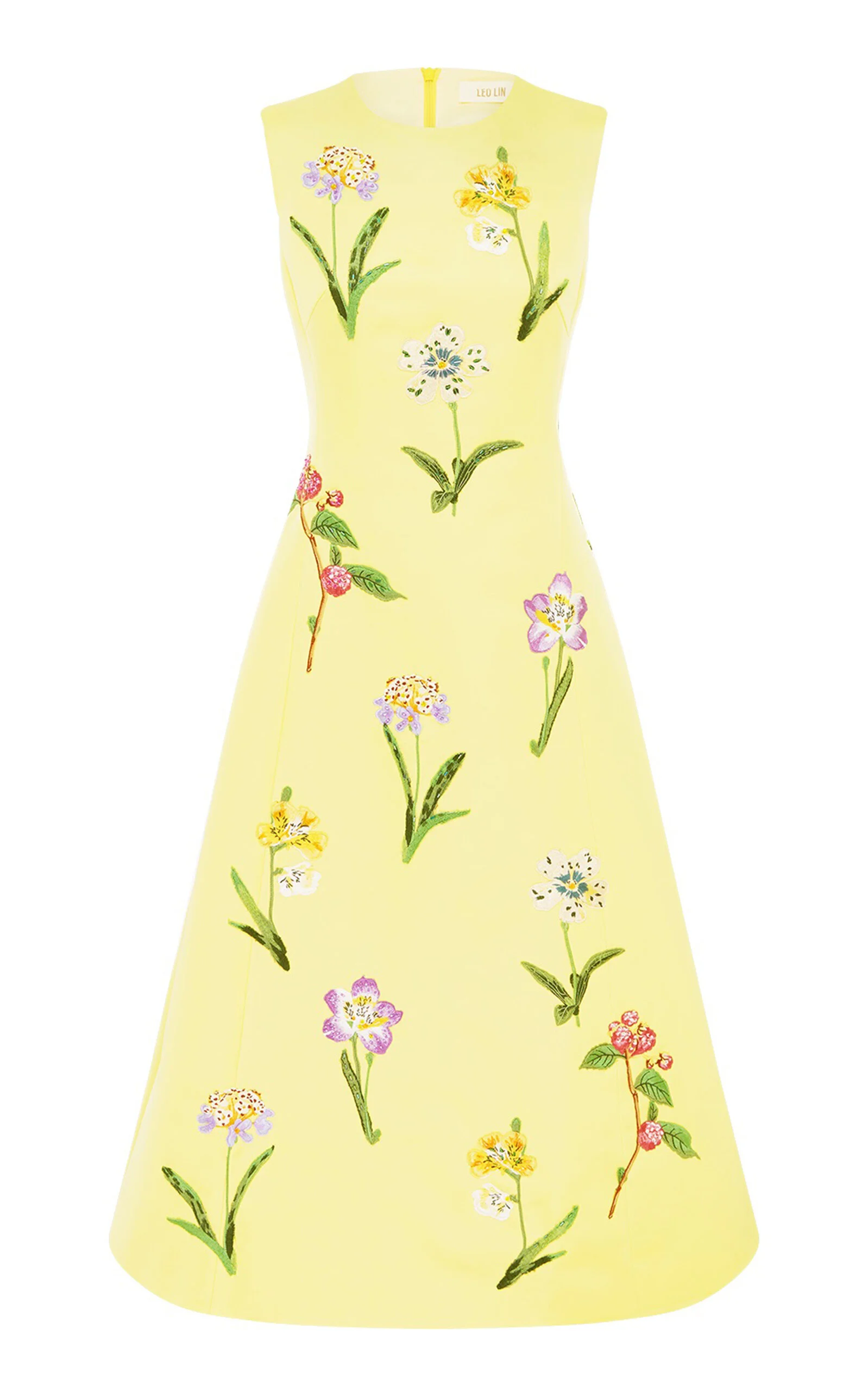 Cleo Midi Dress - Wild Flower In Sorbet Yellow - 1