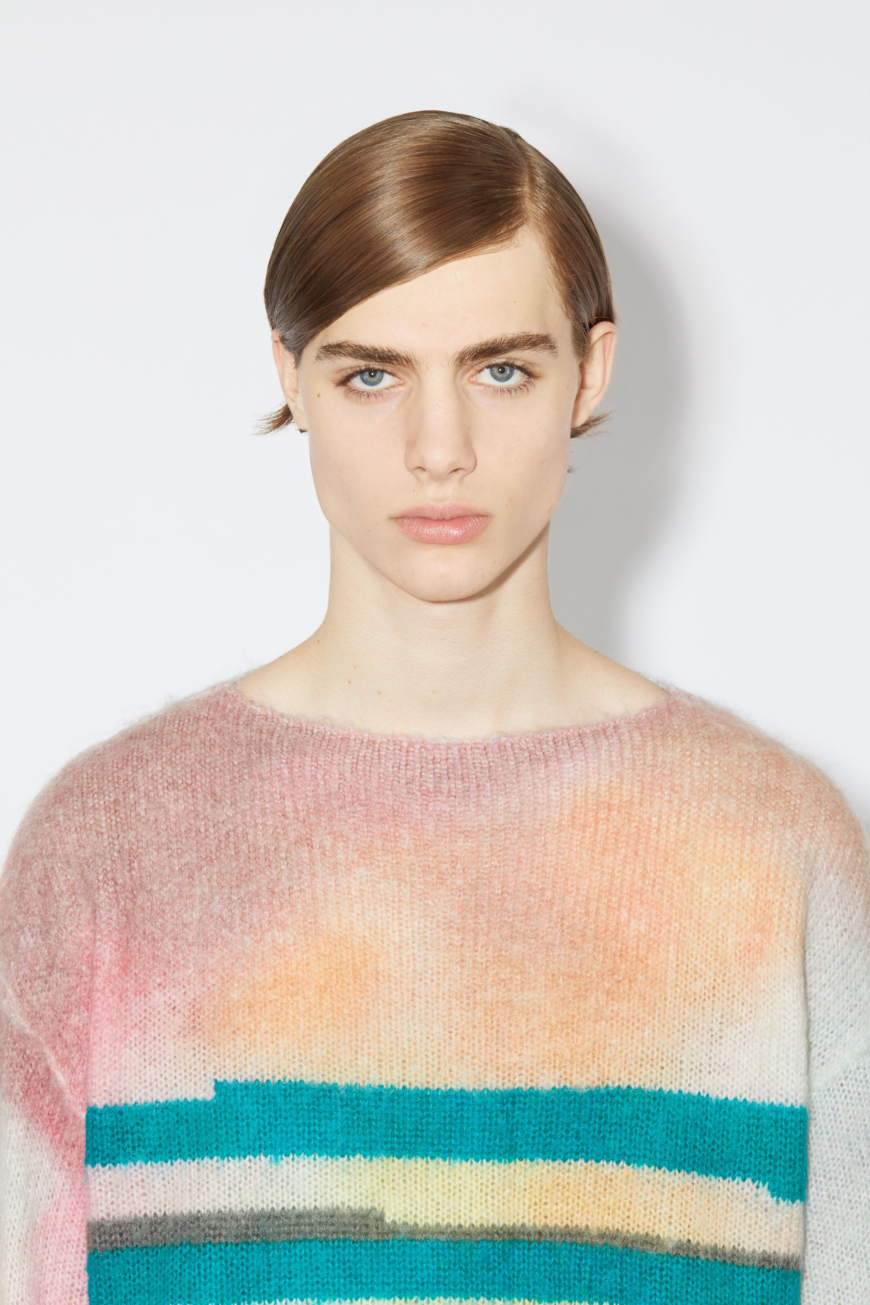 Mohair blend stripe jumper - Blue/multi - 5