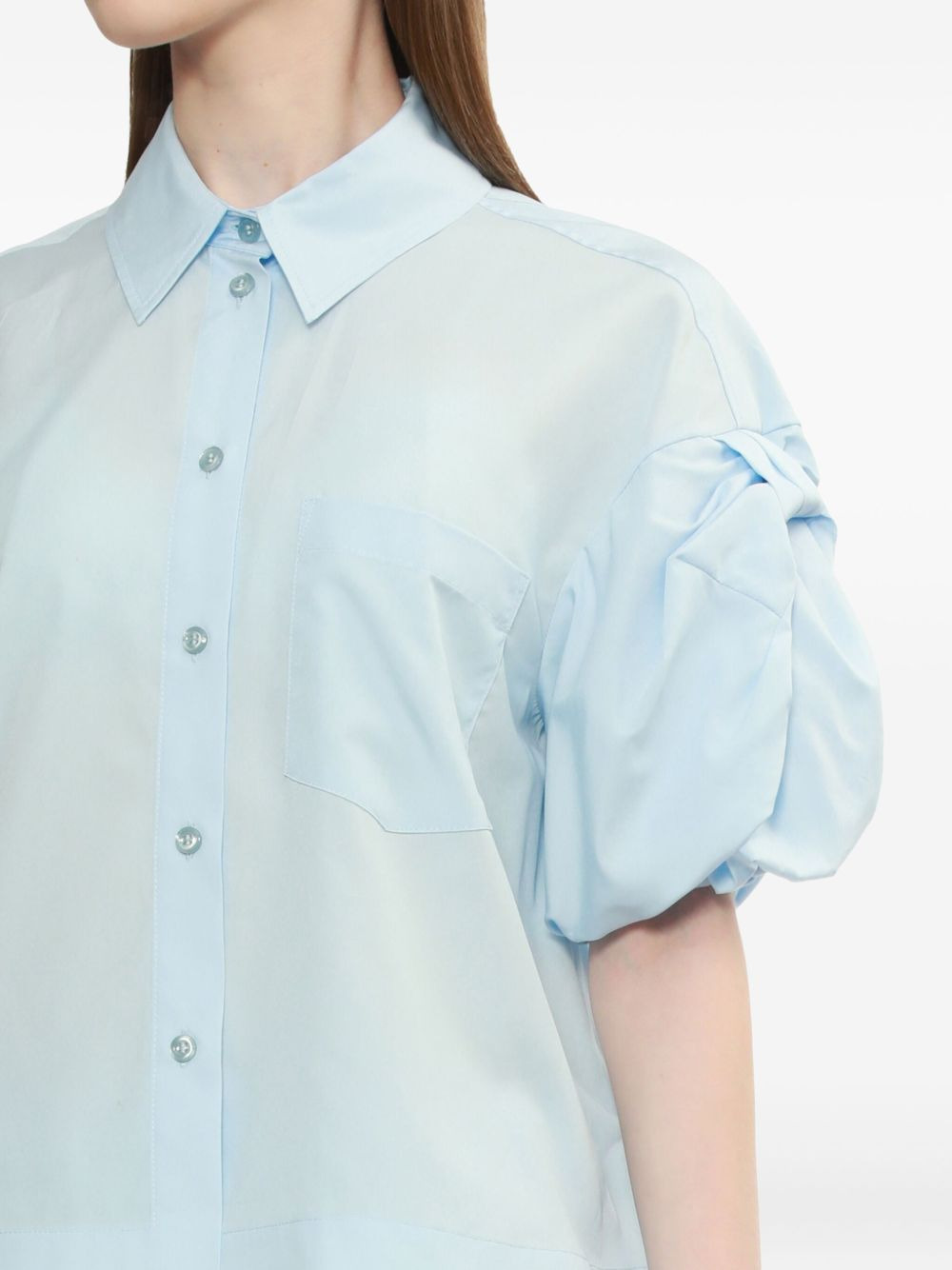 puffed-sleeve pocket shirt - 5
