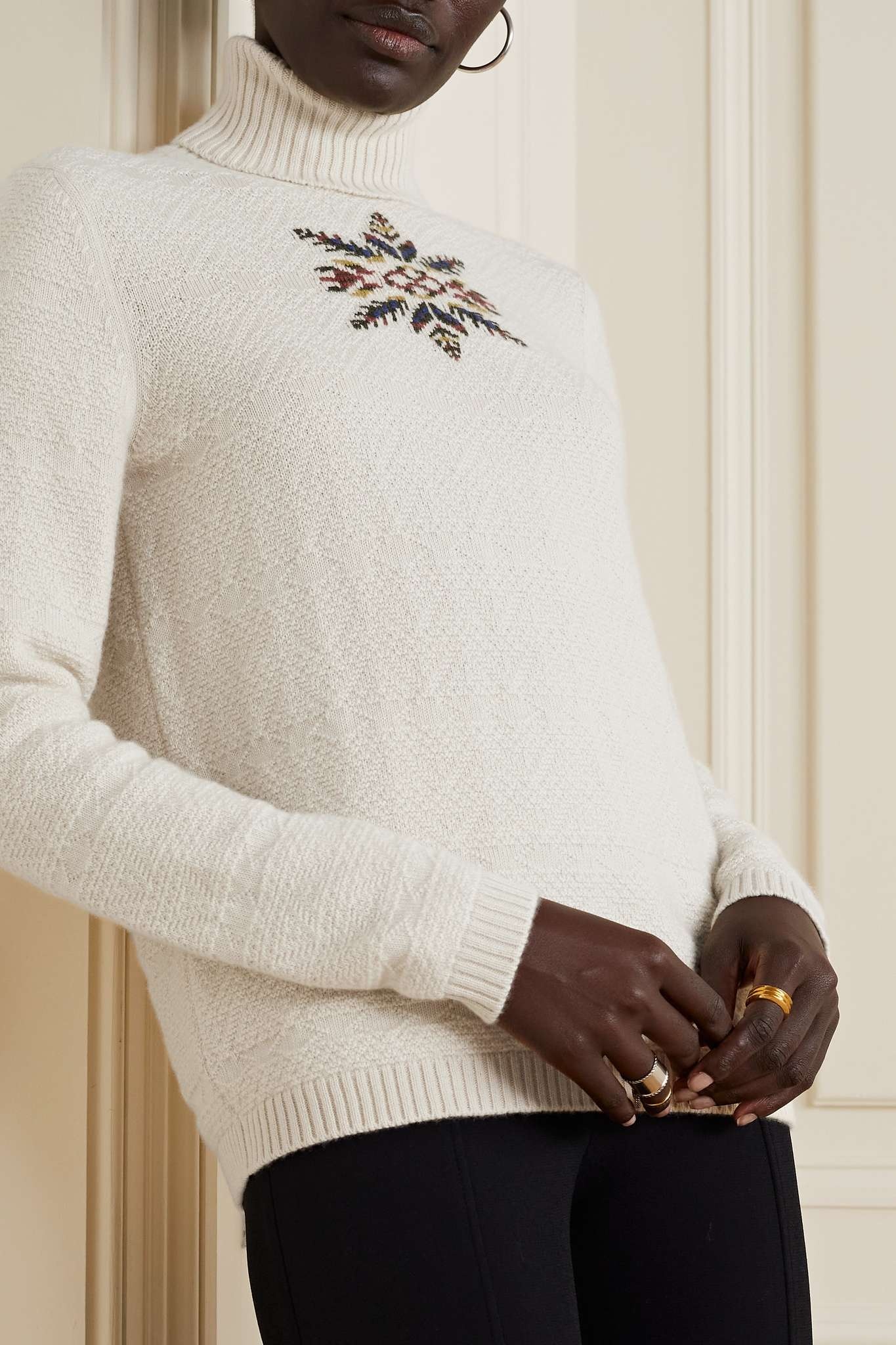 Dolcevita Bernina jacquard-knit cashmere turtleneck sweater - 3