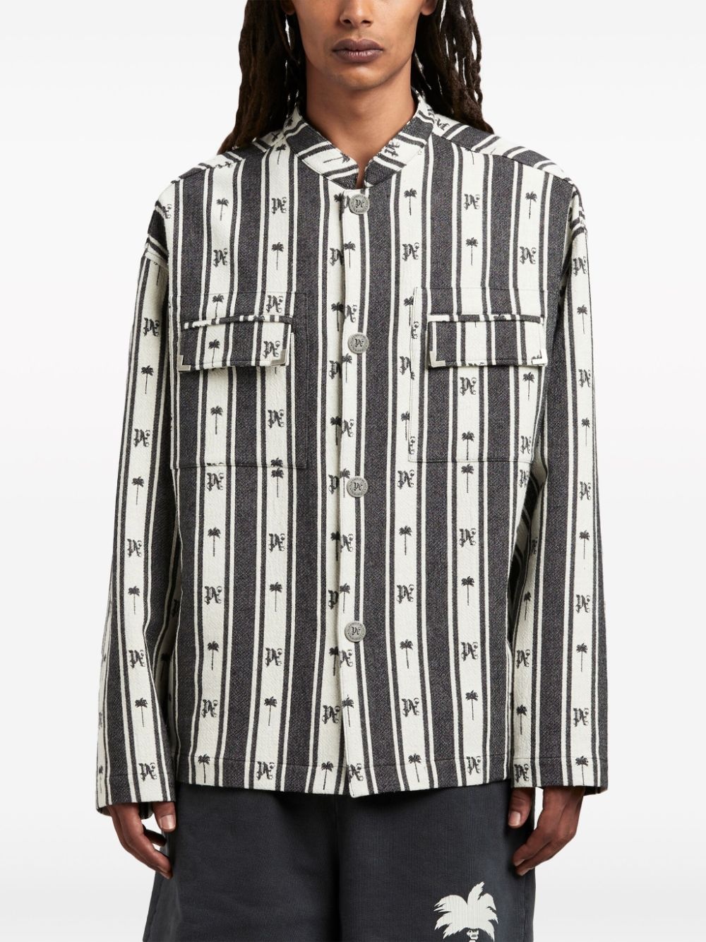 jacquard cotton shirt jacket - 3