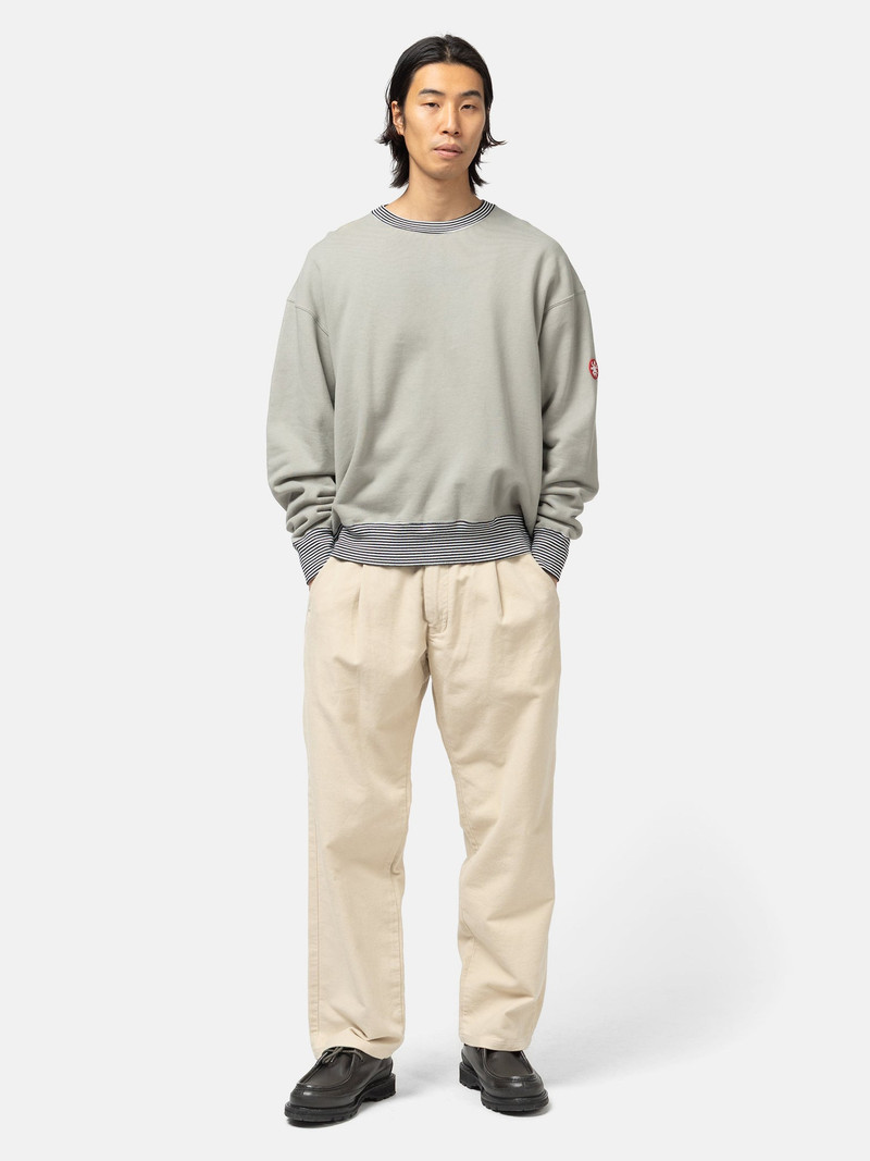 Cav Empt Stripe Rib Solid Crew Neck Khaki outlook