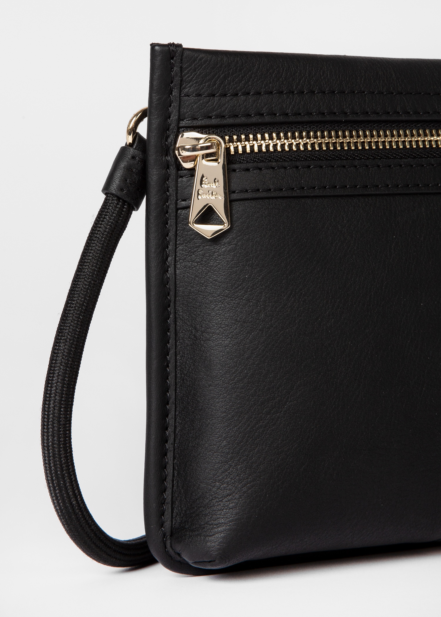 Black Leather 'Signature Stripe' Musette Bag - 3
