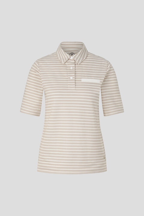 Peony Polo shirt in Beige/White - 1
