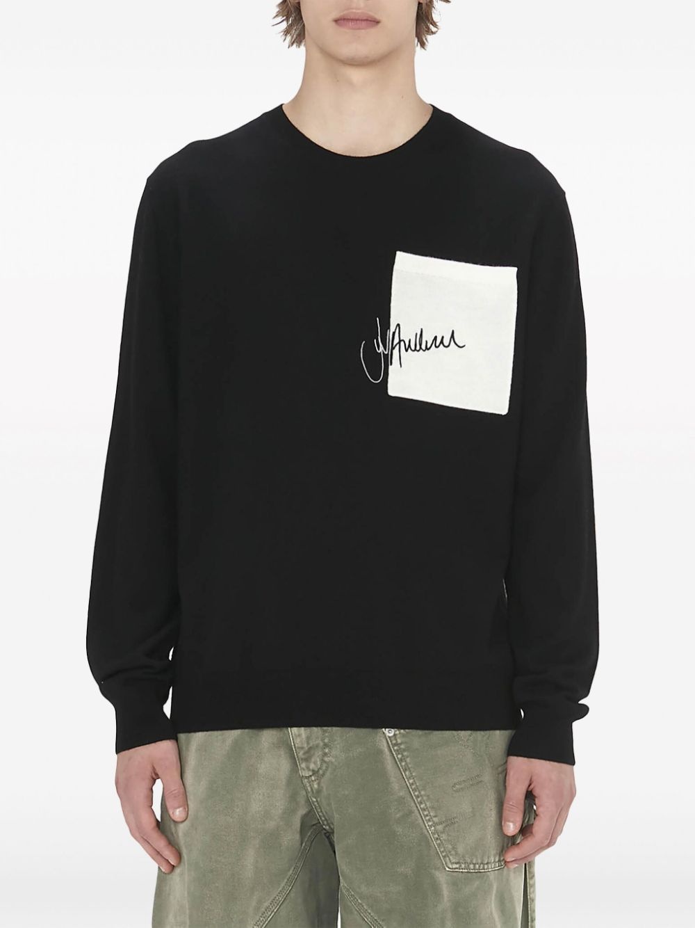 logo-embroidered crew-neck jumper - 3